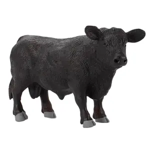 Nhựa đồ chơi Angus Bull mô hình mô phỏng bò khoa học giáo dục handmade Đồ chơi màu đen nóng bán nhà máy động vật động vật qua XYF