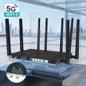 Router Industrial MT7981 con Doble SIM, 1GB DDR4, OpenWrt, WiFi 6, Módem 4G/5G, CPE, Router Mesh, Ranura para Tarjeta SIM - Product Image 1