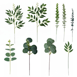 Feuilles d'eucalyptus artificielles, branche unique, haute simulation, décoration intérieure, mariage, verdure, fleurs en soie SL-A176 - Product Image 1