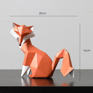 Statuette Personalizzate in Resina, Ornamenti Nordici Moderni Geometrici, Accessori Creativi per la Casa, Collezione di Figure di Volpi - Product Image 5