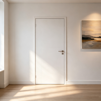 Puerta Exterior Moderna de Madera de Roble con Certificación CE, Aislamiento Acústico de PVC Multicapa Anti-Termitas, Entrada Dedicada para Dormitorio, 3 Años de Garantía