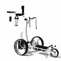 Chariots de golf télécommandés de vente chaude avec poignée de charge USB avec batterie au lithium à fonction de distance 10M,20M,30M