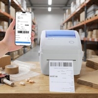 Impresora Térmica de Etiquetas de Códigos de Barras Hoin HOP-HQ480B de 4 Pulgadas, Profesional, de Escritorio, para Etiquetas de Envío, USB, para Máquinas POS y Control de Inventario
