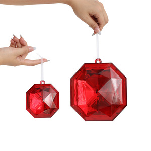 Nhà máy-phát hành hình chữ nhật kim cương giáng sinh đá quý treo đồ trang trí Nhựa gương mặt dây chuyền Kỳ nghỉ giáng sinh trang trí - Product Image 5