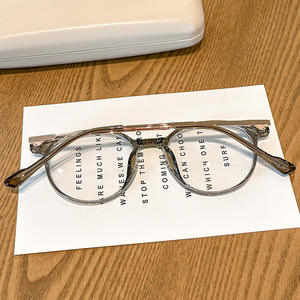 Montures de lunettes rondes Danyang Tr90 8161 pour femmes, protection contre la lumière bleue, verres PC, pont moyen, style rétro - Product Image 4