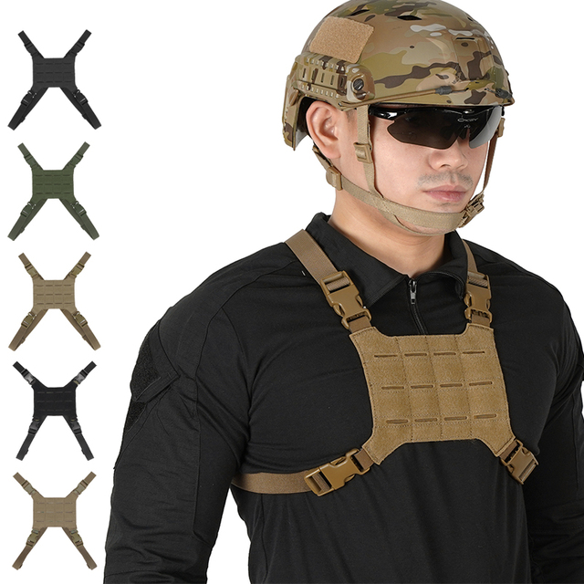 SIVI Tactical Phone Chest Rig Vest 500D Nylon Molle Compatible Plate Carrier Harness with Phone Mount,Adjustable Strap