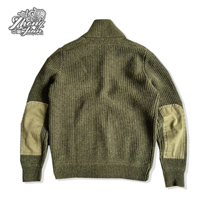 Duy Nhất Ngực Ve Áo Quân Đội Mùa Đông Màu Xanh Lá Cây Áo Len Áo Khoác Với Túi Tùy Chỉnh Dệt Kim Áo Len Áo Khoác Cho Nam Giới - Product Image 2