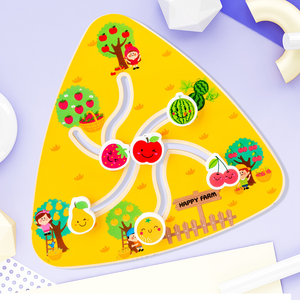 Niños Montessori forma triangular colorido a juego tablero deslizante cognitivo educación temprana pista de madera juego de laberinto juguetes para niños - Product Image 3