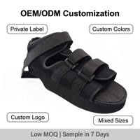 Sepatu Ortopedi Pasca Operasi, Ringan, Berbahan Mesh, Velcro, EVA Wedge, untuk Pemulihan Luka Operasi Tumit, Cocok untuk Musim Panas