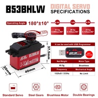 Servo Digital Programable B53BHLW con Engranaje de Acero Sin Escobillas, 0.090s, 31 Kg-cm, para Barcos RC 1/10