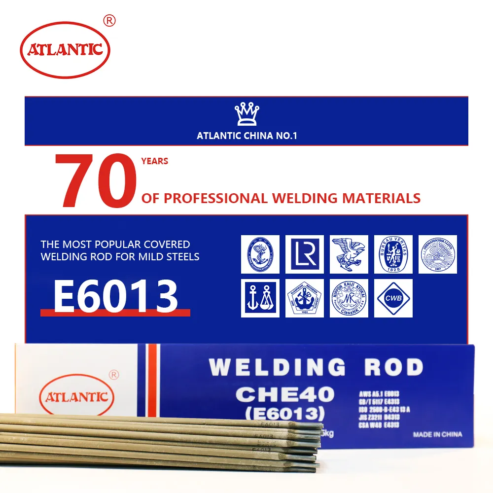 ATLANTIC Factory Welding Rod Price CHE425 BS EN ISO AWS Mild Steels Welding Rods Electrode E 6011 E6013