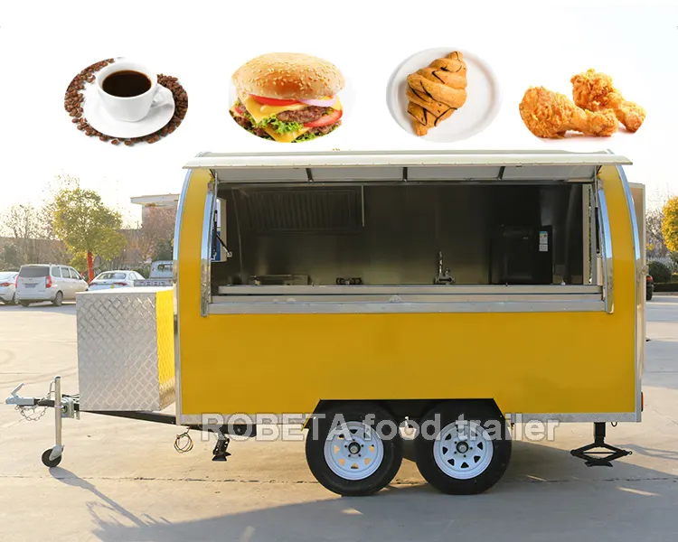 CAMP Precio barato remolque de comida pequeña camión de comida retro boba té café carrito de comida callejera quiosco furgoneta