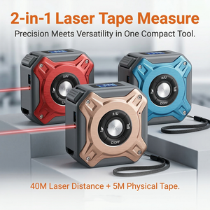 Appareil de mesure pour l'immobilier, télémètre laser 2-en-1, 40 m + ruban de mesure 5 m - Product Image 6