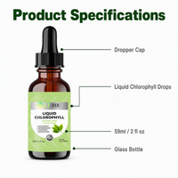 Gouttes de chlorophylle liquide OEM ODM à la menthe poivrée 59ml, végétaliennes, sans alcool, sans gluten, saveur naturelle, supplément en gros