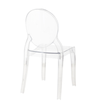 Moderner Esszimmerstuhl für Zuhause und Büro Polycarbonat Acryl Kunststoff Harz Klar Transparent Eleganter Mietstuhl für Partys