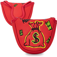 Housse de putter de golf en PU de haute qualité avec broderie, fermeture magnétique, demi-rond, personnalisation en usine, échantillons gratuits