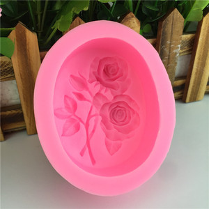 Molde de Silicona Ecológico de Color Rosa en Forma Ovalada con Diseño de Dos Rosas para Jabón Hecho a Mano, Decorativo, 9.1x7.5x3.7cm, Suave - Product Image 5