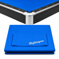 Tissu de rechapage pour table de billard, feutre gris titane avec 6 bandes prédécoupées pour table noire moderne