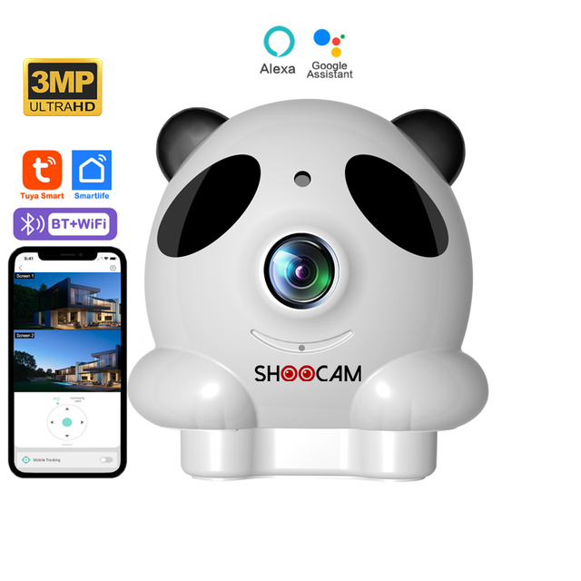 Tuya Ultra HD Home Security Camera with Motion Detection & Real-Time Alarm Notifications 180° Rotating Baby/Pet Monitor