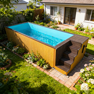 Piscine hors sol en fibre de verre pour enfants et familles, équipement complet, couleur et épaisseur personnalisables - Product Image 6