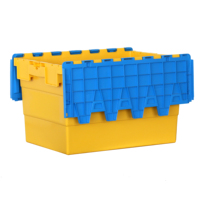 Caisses de rangement réutilisables en PP avec couvercles à charnières solides, empilables, robustes, pour déménagement, maison, garage et usage commercial
