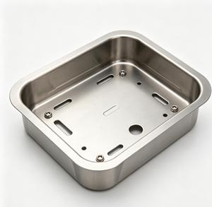 Caja Metálica de Acero Inoxidable Mecanizada por CNC con Orificios de Montaje y Fijaciones de Tornillos, Servicio de Mecanizado CNC Personalizado - Product Image 1