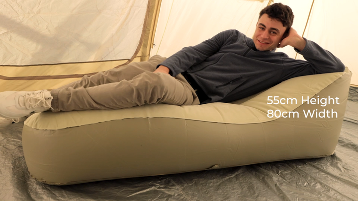 Haofy Inflatable Air Sofa Lounger - Portable Outdoor Camping Couch In Bright Orange