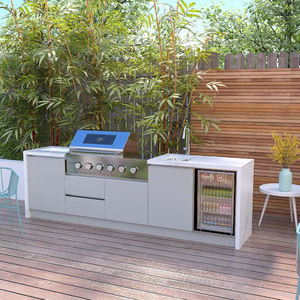 خزانة شواء غاز جديدة مخصصة للمطبخ الخارجي بتصميم حديث مع ظل للبيع بالجملة شواية شواء قابلة للتخصيص - Product Image 6