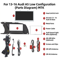 Autoradio Android 8,8 pouces pour Audi Q5 2013-2016, double système, écran de navigation GPS Android Auto d'origine
