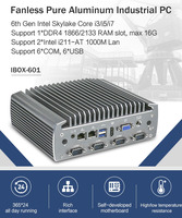 PC Embebido Sin Ventilador Core I3 6100U a Precio de Fábrica, 6 Puertos COM, RS485, 2x GbE, VGA HD, Watchdog Compacto para Sistemas de Control de Automatización