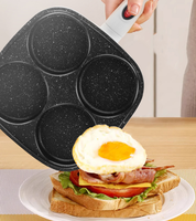 Poêle à œufs électrique antiadhésive 4 tasses, sans cuisinière, poêle à omelette en granit, poêle à frire pour le petit-déjeuner, pour œufs, crêpes, pancakes
