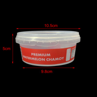 Bac en plastique PP blanc jetable avec couvercle, récipient de qualité supérieure pour sauce chamoy à la pastèque, seau de stockage alimentaire