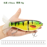 ODS – appât artificiel en plastique dur avec queue de poisson, appât artificiel idéal pour l'alose, Wobbler coulant, 170mm, 70g