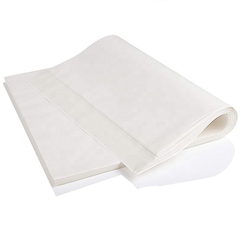 Hojas de papel de pergamino antiadherentes, papel de hornear desechable precortada sin blanquear, color blanco