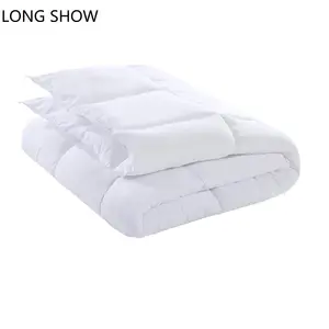 hotel comforter duvet insert white square pattern 225gsm100% microfiber filling quilt queen size