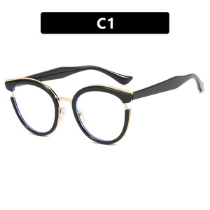 Gafas Retro con Montura TR90, Lentes Redondas Planas con Efecto Ojo de Gato, Anti Luz Azul, Diseño Geométrico, para Fotografía Urbana, Tendencia Transfronteriza - Product Image 6