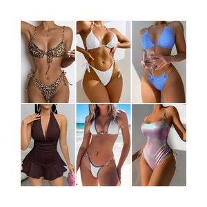Maillot de bain deux pièces sexy pour femme, taille haute, style halter, avec découpes et motif tropical imprimé, idéal pour l'été et la plage - Product Image 2