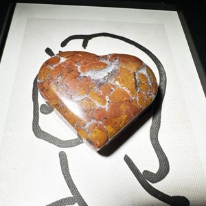 Colgante de Piedra Marrón en Forma de Corazón de 3-6 cm con Patrón Similar al de Mármol, Ágata - Product Image 5
