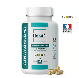 Capsules d'extrait d'ashwagandha Shoden étiquetées X60 Hexa3 pour améliorer la mémoire et le sommeil - Product Image 1