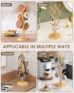 Soporte para Tazas de Bambú con 6 Ganchos, Base Más Gruesa, Soporte para Tazas de Café, Resistente y Ahorra Espacio, Organizador de Cocina - Product Image 6