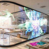 Film LED Transparent P20 – Écran d'affichage 1000-4000 cd/m² avec contrôle à distance du contenu et de l'alimentation, fixation adhésive pour centres commerciaux et rideaux