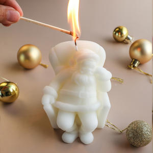 Cadeau de Noël chaud mignon canapé brun blanc sieste somnolent bougie d'aromathérapie en forme de père Noël - Product Image 3
