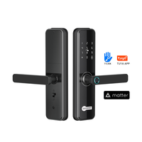Serrure intelligente WiFi avec application Tuya TTLock HomeKit, clavier numérique, empreinte digitale, compatibilité Matter, serrure de porte intelligente pour porte en bois