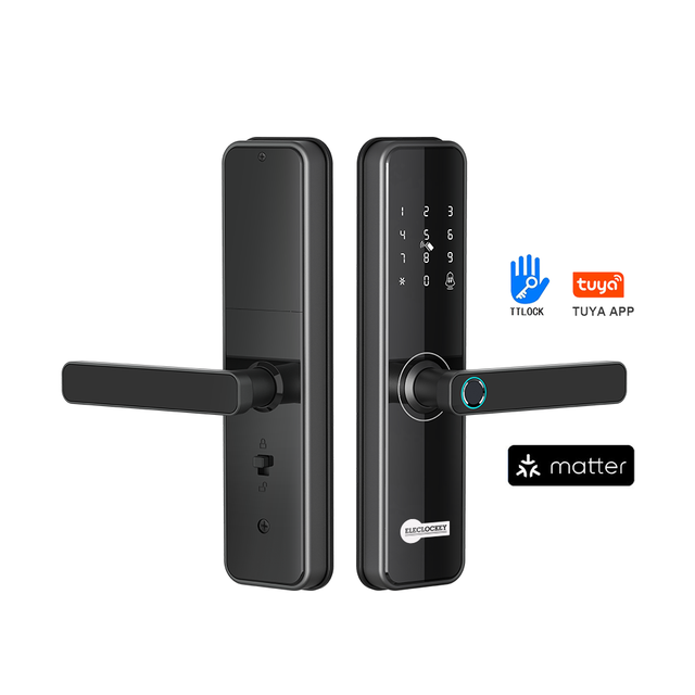 WiFi Smart Lock with Tuya TTLock HomeKit App Digital Keypad Fingerprint Key Matter Compatibility Smart Door Lock for Wood Door