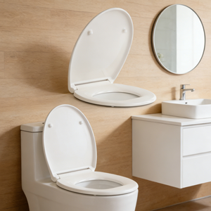 Siège de toilette allongé robuste UF à fermeture douce, ajustement universel pour maison et hôtel - Product Image 1