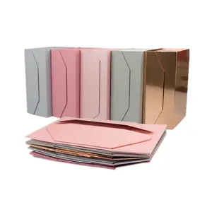 custom logo print luxury cosmetic hair extension storage pack folding wig packaging gift box
