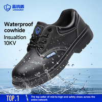 Zapatos de Seguridad LAnoudun de Corte Bajo con Aislamiento de 10KV, Suela de Goma, Cuero Dividido y Microfibra, Zapatos de Trabajo para Hombre, Todas las Temporadas, Nuevo Modelo Clásico