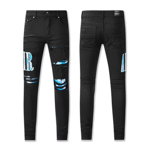 <span class=keywords><strong>Jeans</strong></span> da Uomo in Denim Amiiry Stonewashed Stile Dritto Effetto Usurato in Cotone di Alta Qualità - Vendita all'Ingrosso - Product Image 4