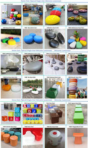 Silla en Forma de Macaron Y802, Silla de Fibra de Vidrio para Exteriores, Silla de Piedra Irregular para Centro Comercial, Parque, Jardín, Área Pública, Muebles Decorativos de Ocio - Product Image 4