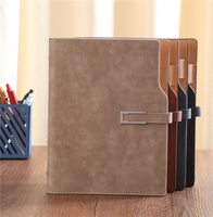Carnet à couverture en cuir/PVC A5 avec logo personnalisé, 100 feuilles à feuilles mobiles et porte-stylo - Agenda scolaire pour cadeau